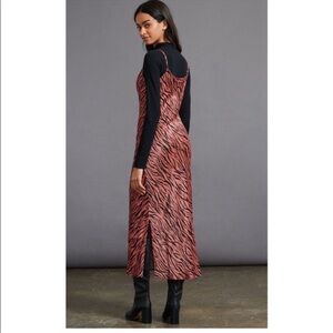 Anthropologie Midi Slip Dress with Subtle Cowl-Neck